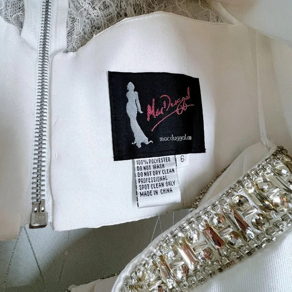 NWT Mac Duggal White Two Piece Formal Pageant Gown $598 - Picture 6 of 10